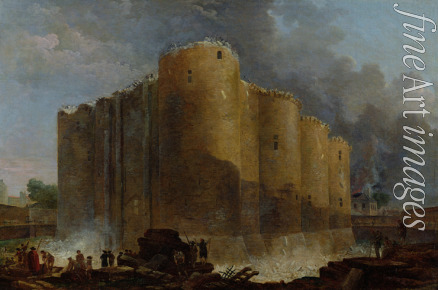 Robert Hubert - The demolition of the Bastille, July 14, 1789