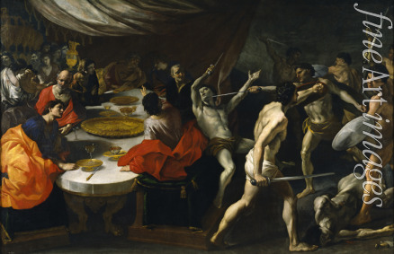 Lanfranco Giovanni - Gladiator fights at a Banquet