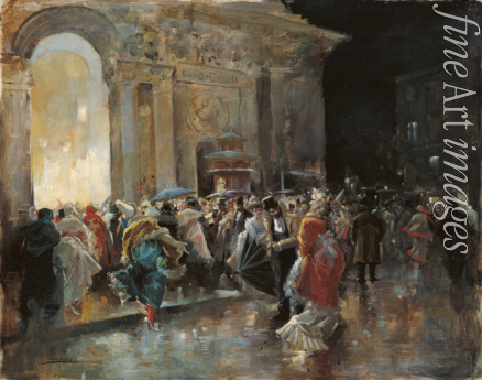 Lucas Villaamil Eugenio - Arriving at the Theatre on a Night of a Masked Ball