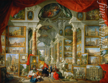 Pannini (Panini) Giovanni Paolo - Gemäldegalerie mit Ansichten des zeitgenössischen Rom
