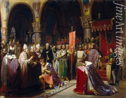 Mauzaisse Jean-Baptiste - King Louis VII takes the standard at Saint-Denis