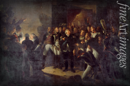 Gros Antoine Jean Baron - Ludwig XVIII. verläßt den Palais des Tuileries in der Nacht zum 20. März 1815
