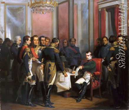 Bouchot François - Die Abdankung Kaiser Napoleons I. im Schloss Fontainebleau am 11. April 1814