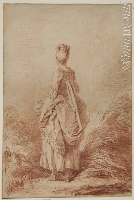 Fragonard Jean Honoré - Junge stehende Frau, zurückblickend