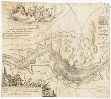 Unbekannter Meister - Plan von der Schlacht bei Narva