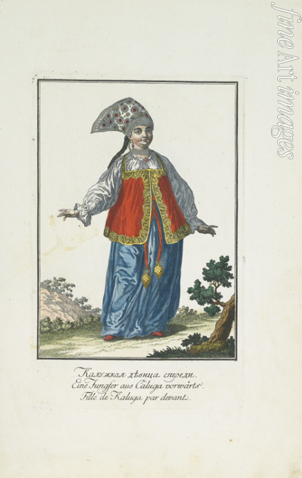 Georgi Johann Gottlieb - A Maiden from Kaluga in Festive Dress
