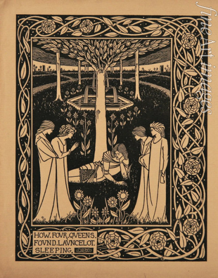 Beardsley Aubrey - How Four Queens Found Lancelot Sleeping. Illustration to the book 
