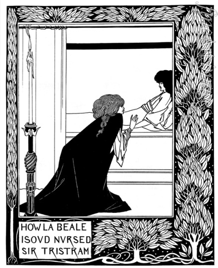 Beardsley Aubrey - How La Beale Isoud Nursed Sir Tristram. Illustration to the book 