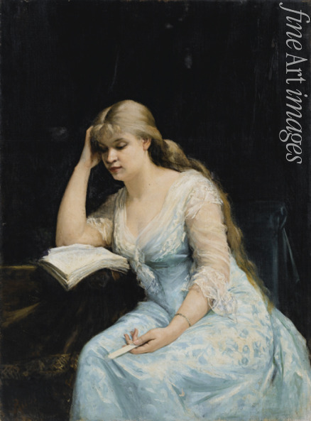 Bashkirtseva (Bashkirtseff) Maria (Marie) Konstantinovna - Young Woman Reading