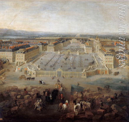 Martin Pierre-Denis II - View of the palace of Versailles from the Place d'Armes in 1722