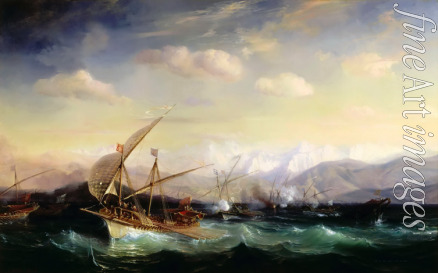 Gudin Jean Antoine Théodore - Andrea Doria dispersing the Spanish fleet ahead of the Var mouth in 1524