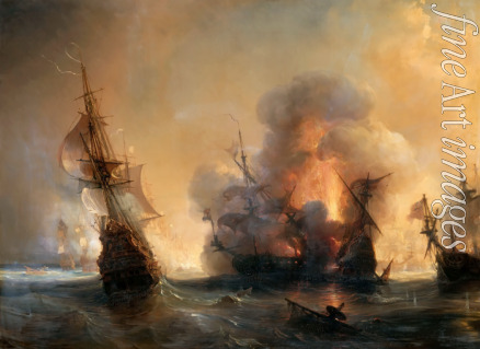 Gudin Jean Antoine Théodore - The Naval Battle of Lagos on 27 June 1693