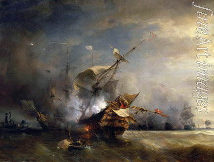 Gudin Jean Antoine Théodore - Die Seeschlacht vor Lizard Point in Cornwall am 21. Oktober 1707