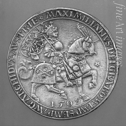 Ursentaler Ulrich the Elder - Emperor Maximilian I on Horseback. Thaler Coin from Hall