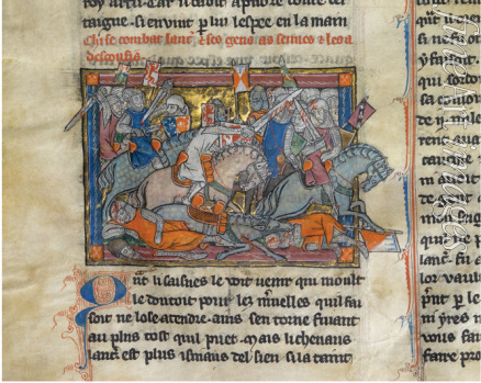 Anonymous - King Arthur fighting the Saxons (from the Rochefoucauld Grail)