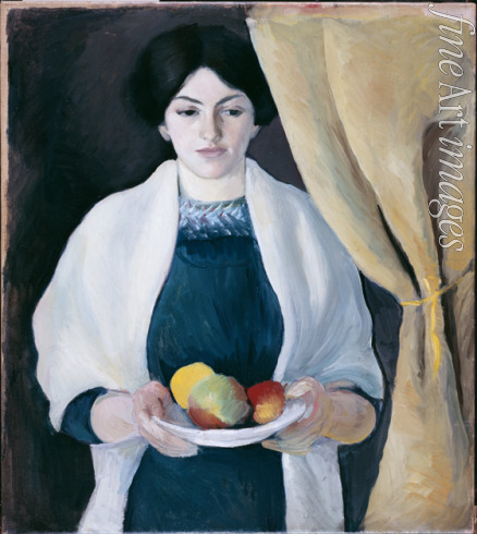 Macke August - Porträt mit Äpfeln (Porträt der Frau des Künstlers)