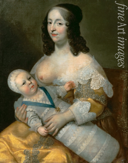 Beaubrun Charles - Louis XIV as an infant with his nurse Longuet de La Giraudière
