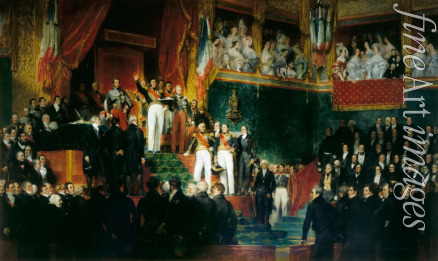 Devéria Eugène - Louis-Philippe I is sworn in as king before the Chamber of Deputies, 9th August 1830