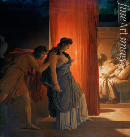 Guérin Pierre Narcisse Baron - Klytämnestra zögert, ihren schlafenden Gemahl Agamemnon zu ermorden