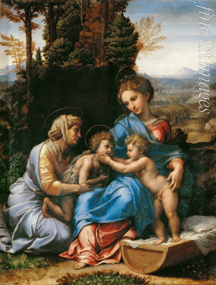 Raphael (Raffaello Sanzio da Urbino) - The Holy Family with John the Baptist as a Boy and Saint Elizabeth (La Petite Sainte Famille)
