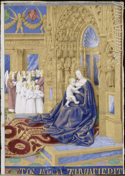 Fouquet Jean - Madonna und Kind auf dem Thron (Stundenbuch des Étienne Chevalier)