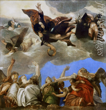 Veronese Paolo - Der heilige Markus bekrönt die theologischen Tugenden