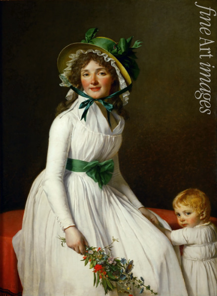 David Jacques Louis - Porträt von Madame Pierre Seriziat mit ihrem Sohn, Emile