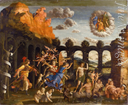 Mantegna Andrea - Minerva vertreibt die Laster aus dem Garten der Tugend