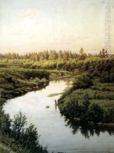 Brüllow (Briullow) Pawel Alexandrowitsch - Landschaft mit dem Fluss