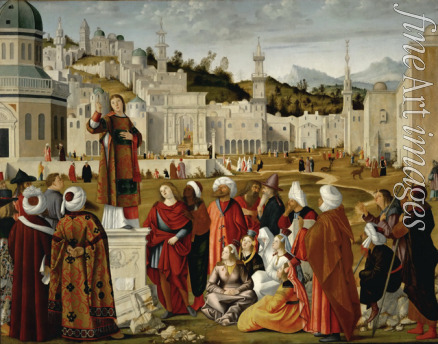 Carpaccio Vittore - Predigt des Heiligen Stephanus vor den Toren von Jerusalem