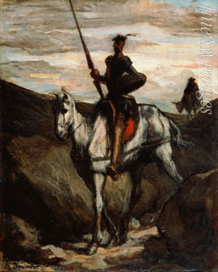 Daumier Honoré - Don Quijote in den Bergen