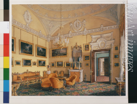 Hau Eduard - Interiors of the Winter Palace. The First Reserved Apartment. The Drawing-Room of Duke Maximilian Leuchtenberg