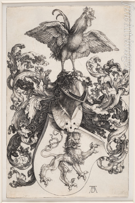 Dürer Albrecht - Das Löwenwappen mit dem Hahn