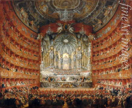 Pannini (Panini) Giovanni Paolo - Musikfest, gegeben vom Kardinal de la Rochefoucauld im Jahre 1747 im Teatro Argentina zu Rom, anläßlich der Hochzeit des Dauphin