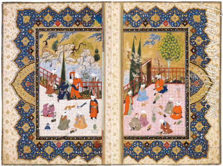 Iranischer Meister - Die Versammlung der Gelehrten auf einer Terrasse