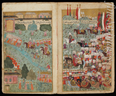 Turkish master - Mehmed III Arrives at the Head of the Victorious Army in Istanbul (From Manuscript Mehmed III's Campaign in Hungary)