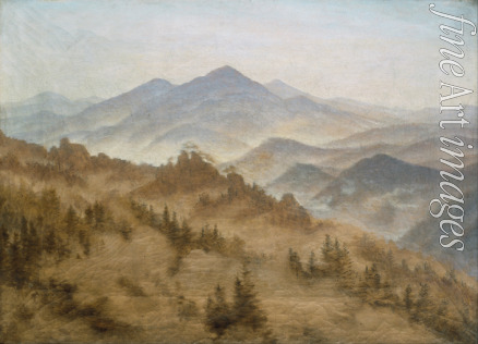 Friedrich Caspar David - Landschaft mit dem Rosenberg in der böhmischen Schweiz