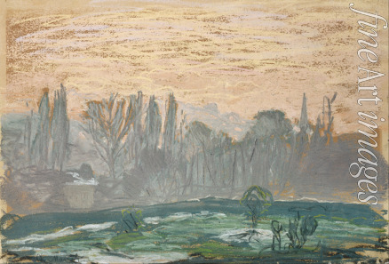 Monet Claude - Winterliche Landschaft mit Abendhimmel