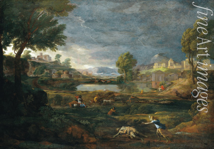 Poussin Nicolas - Landscape during a Thunderstorm with Pyramus and Thisbe