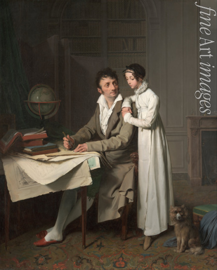Boilly Louis-Léopold - The Geography Lesson (Portrait of Monsieur Gaudry and His Daughter)