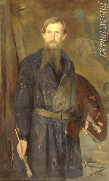 Kusnezow Nikolai Dmitrijewitsch - Porträt des Malers Wiktor Wasnezow (1848-1926)