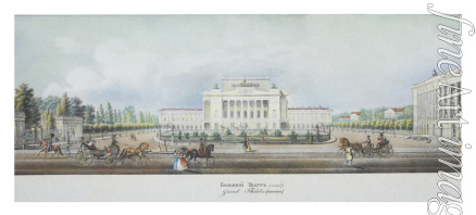 Sadownikow Wassili Semjonowitsch - Das Kaiserliche Bolschoi Theater in Sankt Petersburg (Aus der Panorama von Newski-Prospekt)