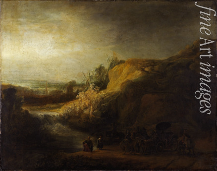 Rembrandt van Rhijn - Landschaft mit der Taufe des Kämmerers