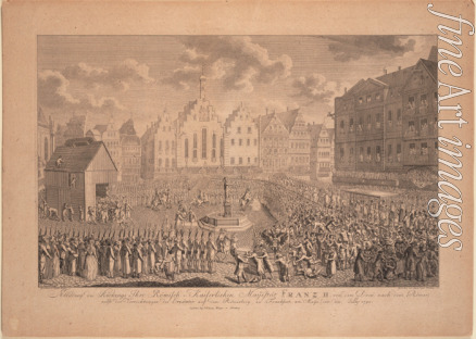 Gabler Ambrosius - The coronation procession of Francis II from the Frankfurt Cathedral to Römerberg in July 1792