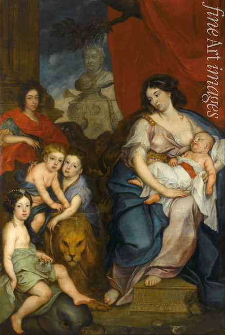 Siemiginowski-Eleuter Jerzy - Porträt von Königin Maria Kazimiera mit Kinder
