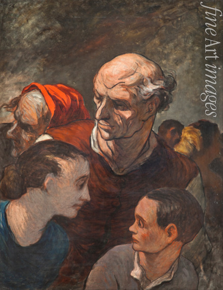 Daumier Honoré - Family On The Barricades