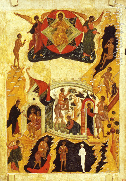Russian icon - The Parable of the Lame Man and the Blind Man
