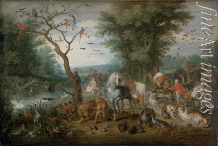 Brueghel Jan der Ältere - Paradieslandschaft mit Tieren