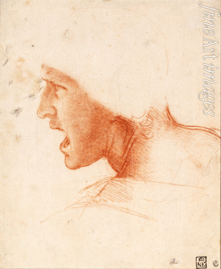Leonardo da Vinci - Studie für den Kopf eines Soldaten zur 