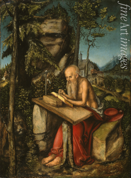 Cranach Lucas der Ältere - Der heilige Hieronymus in felsiger Landschaft